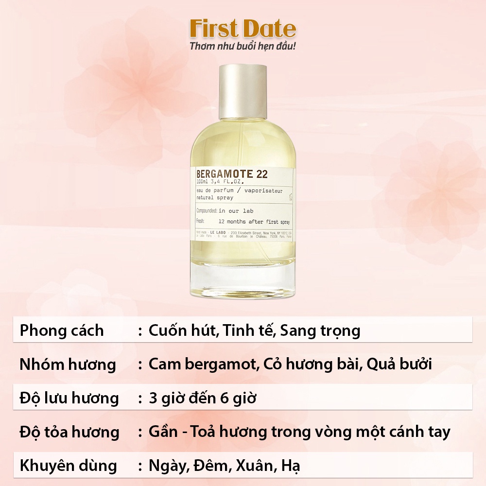Nước hoa Labo Another 13, Bergamote 22, The Noir 29, Rose 31, Santal 33, Vetiver 46 First Date