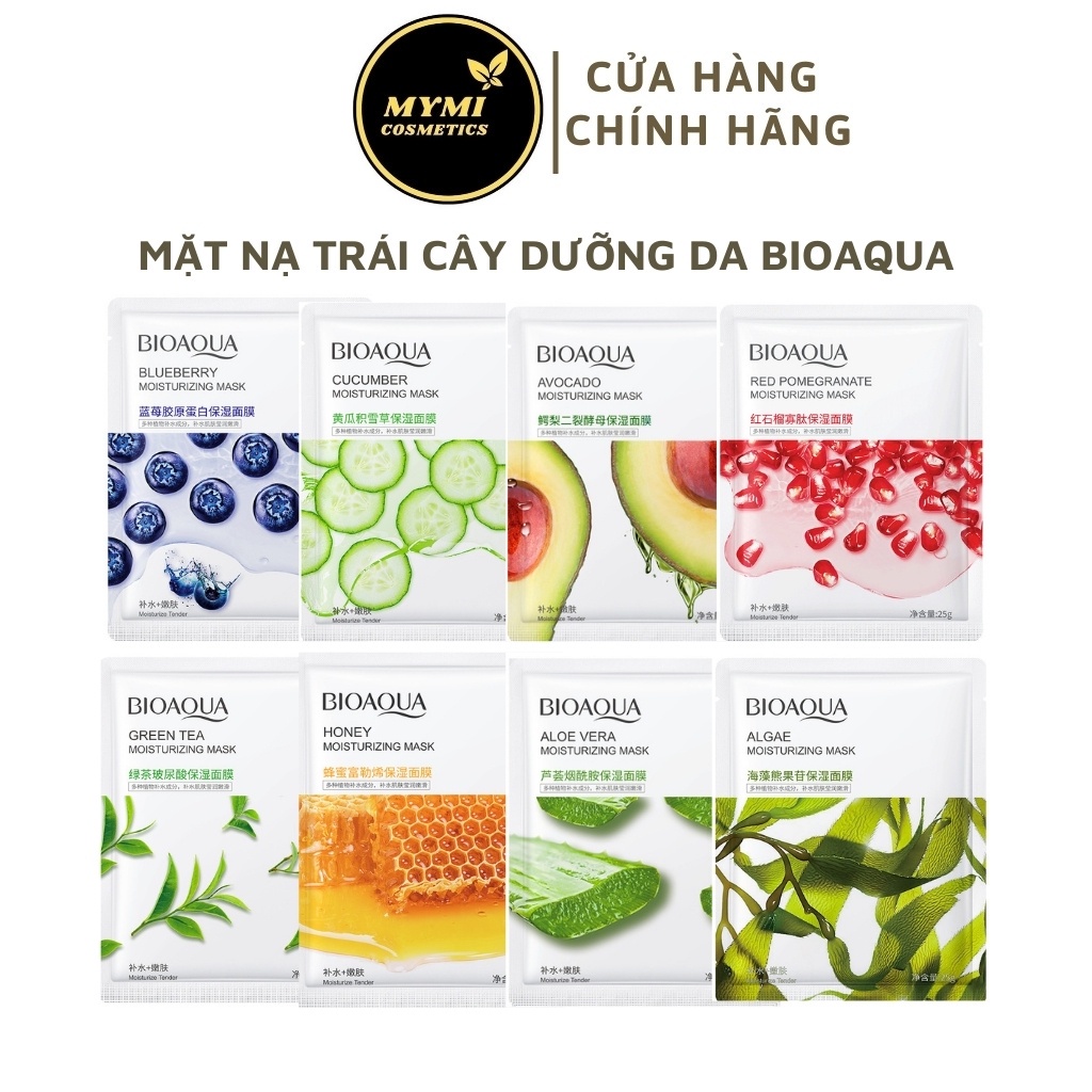 Mặt nạ giấy Trái Cây BIOAQUA - Mặt nạ dưỡng trắng da cấp ẩm thải độc giảm mụn mờ thâm mask hoa quả nội địa Trung