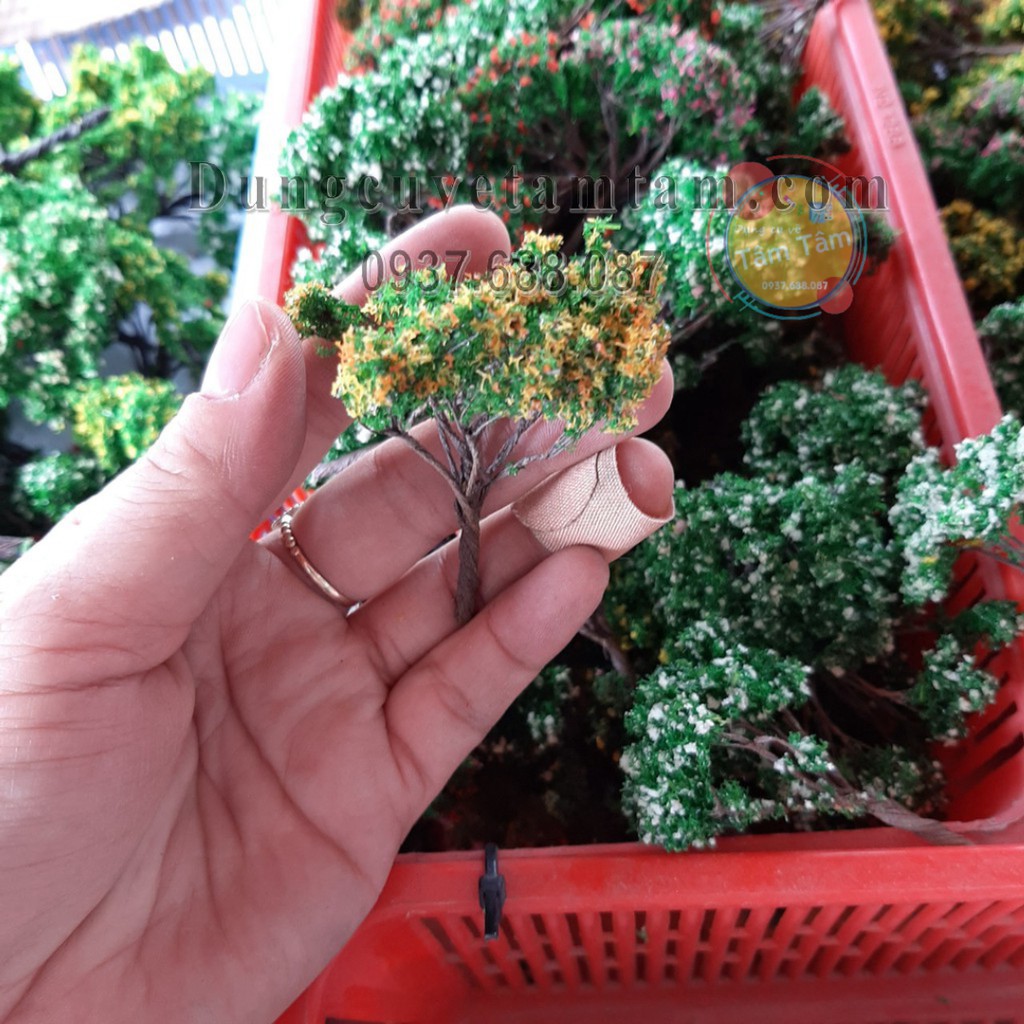 Cây mô hình, CÂY SẮC  - Cây giả trang trí tiểu cảnh, sân vườn, terrarium, mô hình DIY