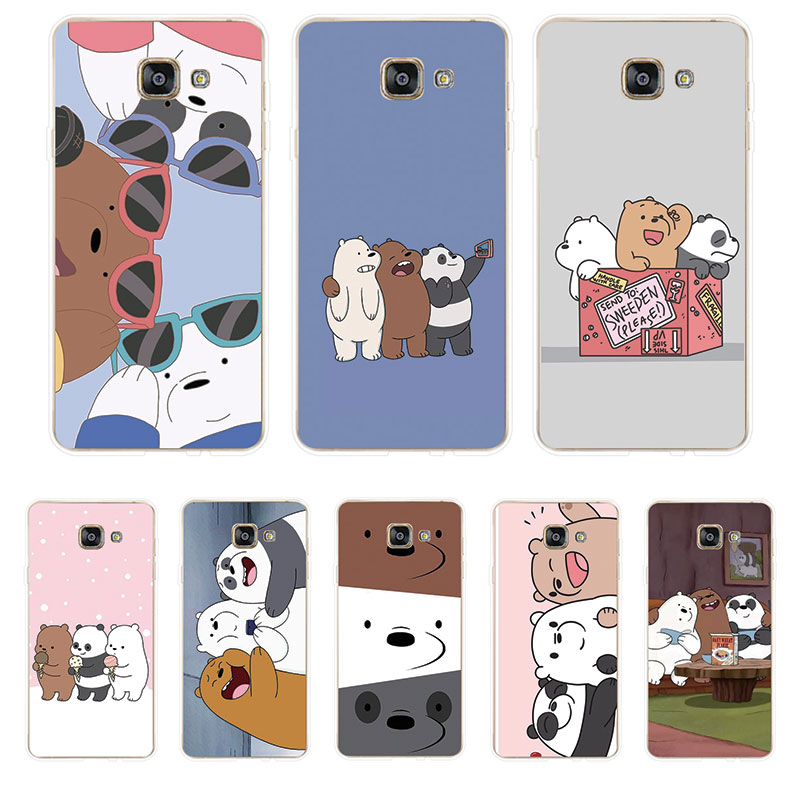 Ốp điện thoại silicon TPU mềm họa tiết Three Bare Bears 3 cho SAMSUNG GALAXY A3 A5 A7 2016 2017