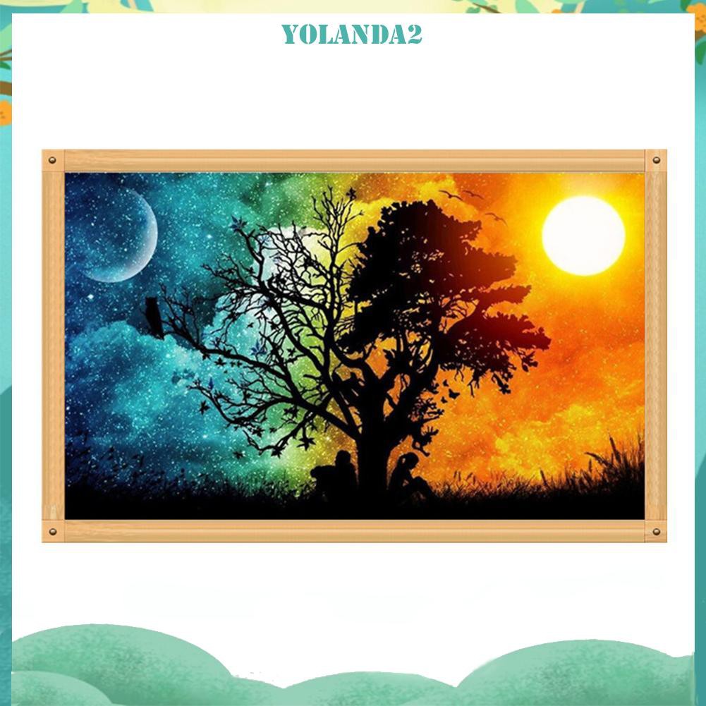 Toàn Bộ Tranh Thêu Chữ Thập Đính Đá Kim Cương Hình Cây