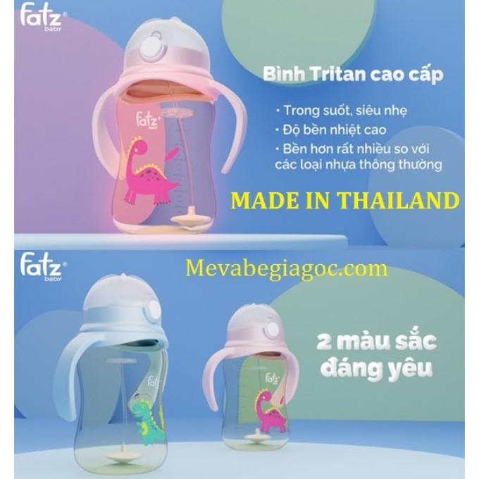 Bình tập uống Tritan bật hút 2 tay cầm với phao 360 độ 250ml Fatz Fatzbaby FB0250N, FB0250NX, FB0250NH