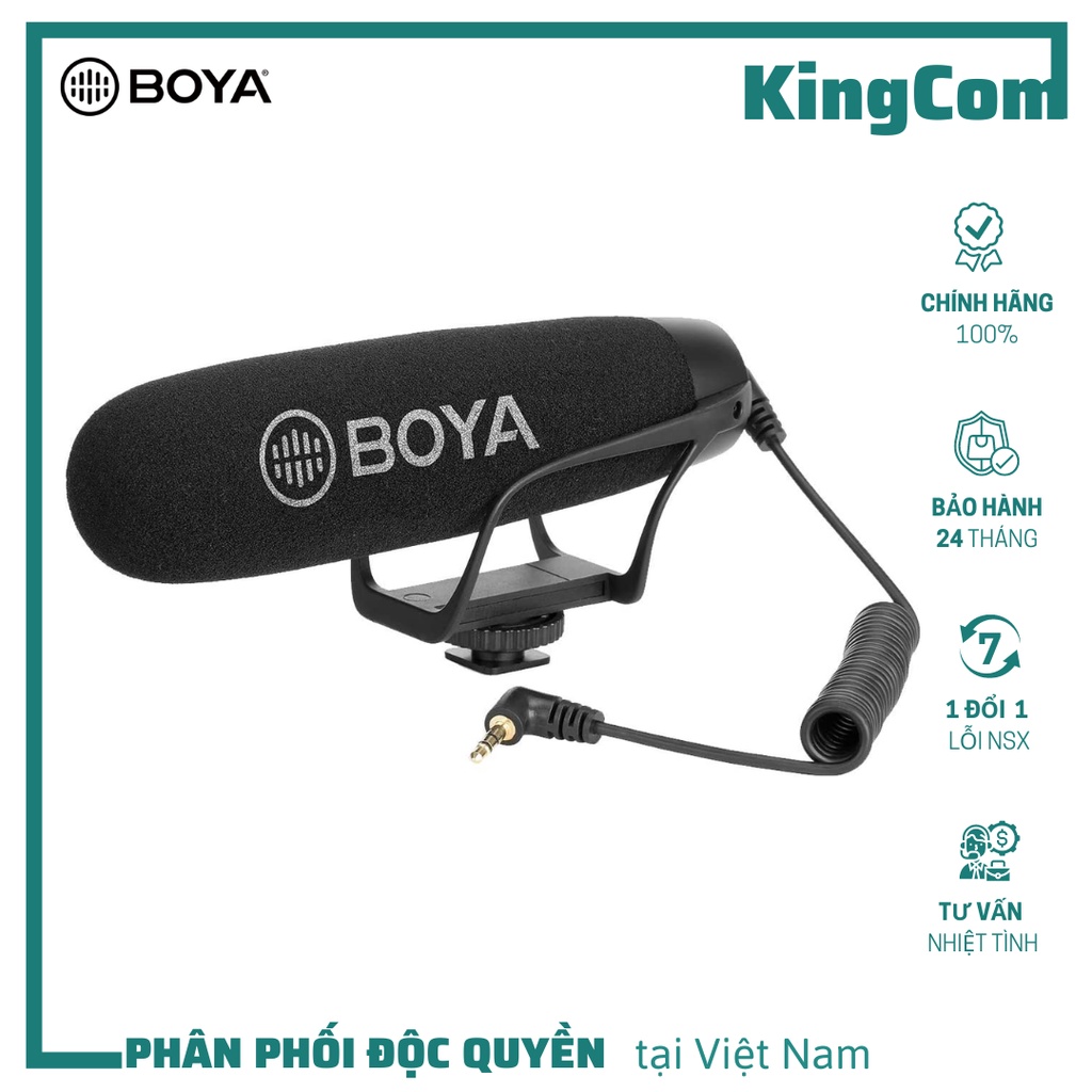 BOYA BY-BM2021 - Micro Thu Âm Cổng 3.5mm Dành Cho Điện Thoại & Máy ảnh - Hàng Chính Hãng/Bảo Hành 2 Năm