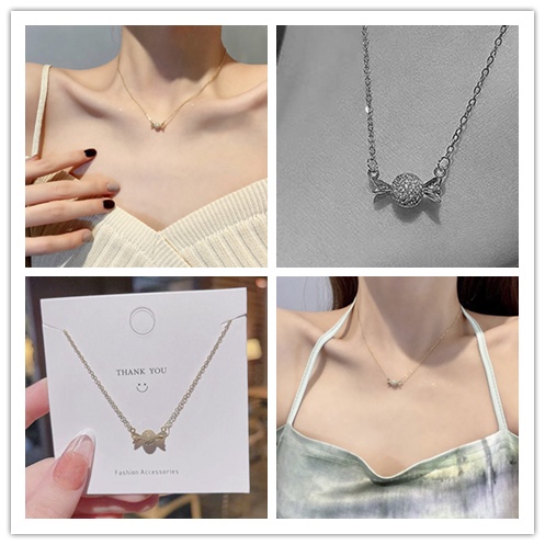 Vòng Cổ Choker Đính Kim Cương Giả Màu Vàng / Bạc Mini Thời Trang Cho Nữ