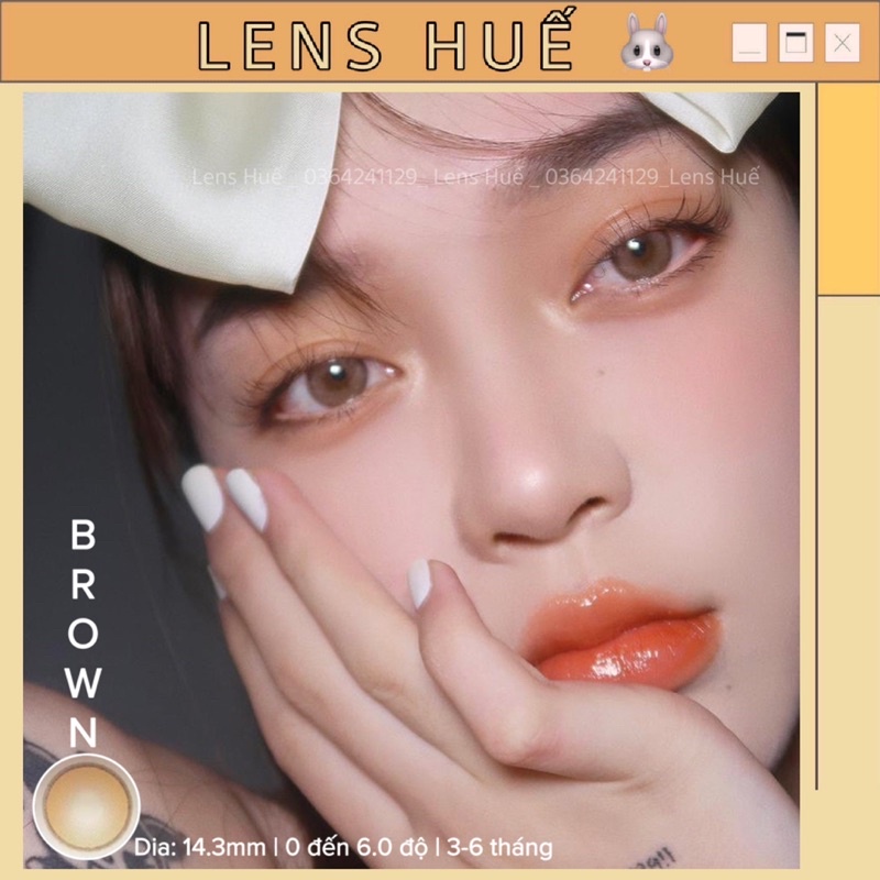 🔥 Lens Nâu Brown 0 ĐỘ - kính áp tròng nâu tây tone mật ong không viền giãn nhỏ hot nhất 2021 - Lens Huế 🐰