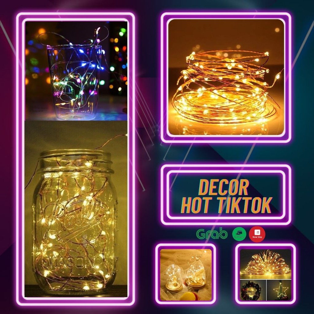 Đèn Led đom đóm 1-3M nhiều màu đèn fairylight Kiểm Tra Kĩ trước khi giao hàng Đèn trang trí tiện dụng Có BH