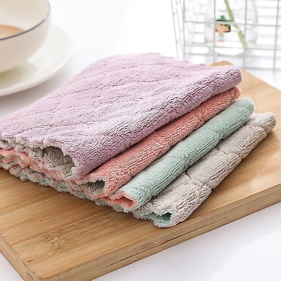 Combo 3 Khăn lau đa năng siêu thấm nước - khăn lau chén đĩa 2 mặt Microfiber