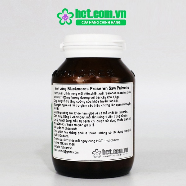 Viên Uống Blackmores Proseren Saw Palmetto Hỗ Trợ Tuyến Tiền Liệt Lọ 120 Viên
