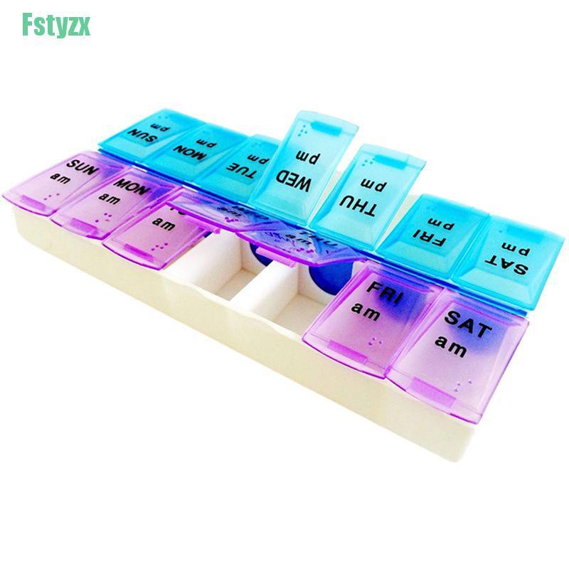 fstyzx 7 Day Weekly Pill Medicine Box Holder Storage Container Case Portable
