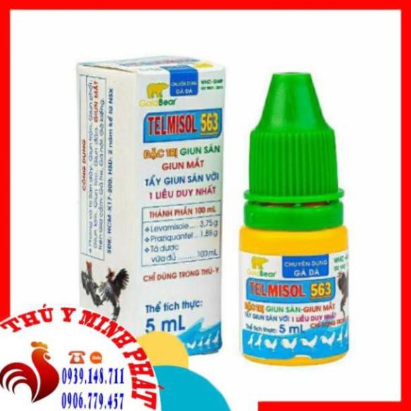 TELMISOL 563 LỌ 5ML ĐẶC TRI GIUN SÁN GIUN MẮT GÀ