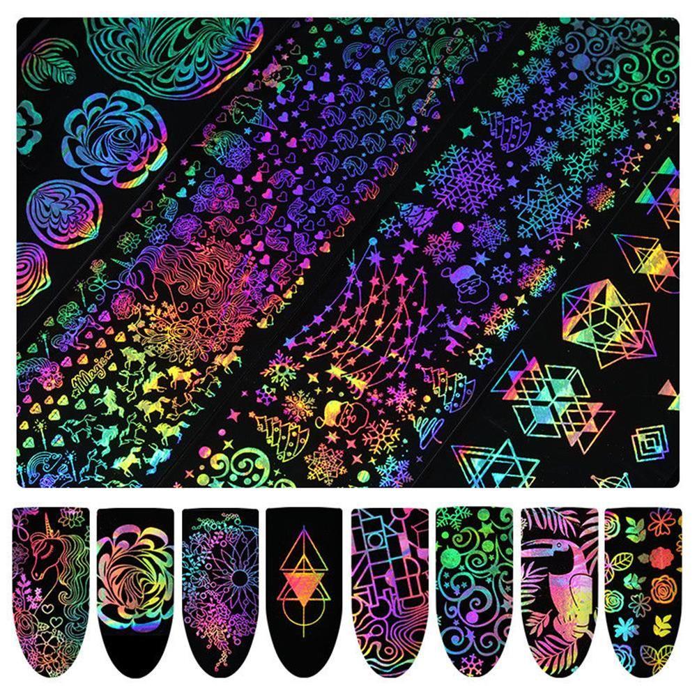 Set 8 Miếng Dán Móng Tay Chuyển Họa Tiết Dreamcatcher Độc Đáo DIY