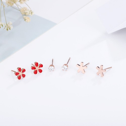 Bộ 3 Đôi Bông Tai Titan Ko Đen TT 2479