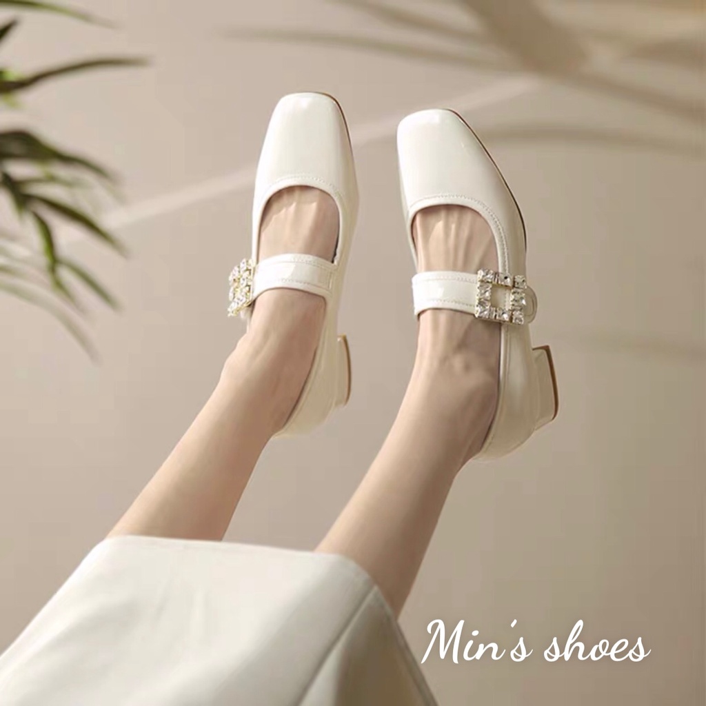 Min's Shoes - Giày Gót Vuông Da Mềm Cao Cấp V234