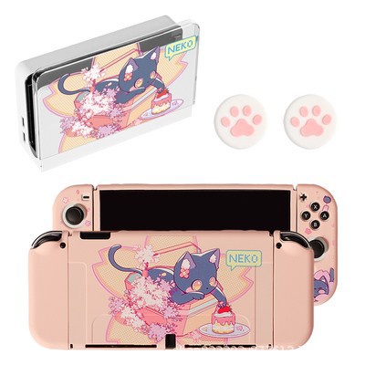Vỏ Bảo Vệ Hộp Sạc Máy Chơi Game Switch V1 V2 / OLED Hình Mèo NEKO Dễ Thương