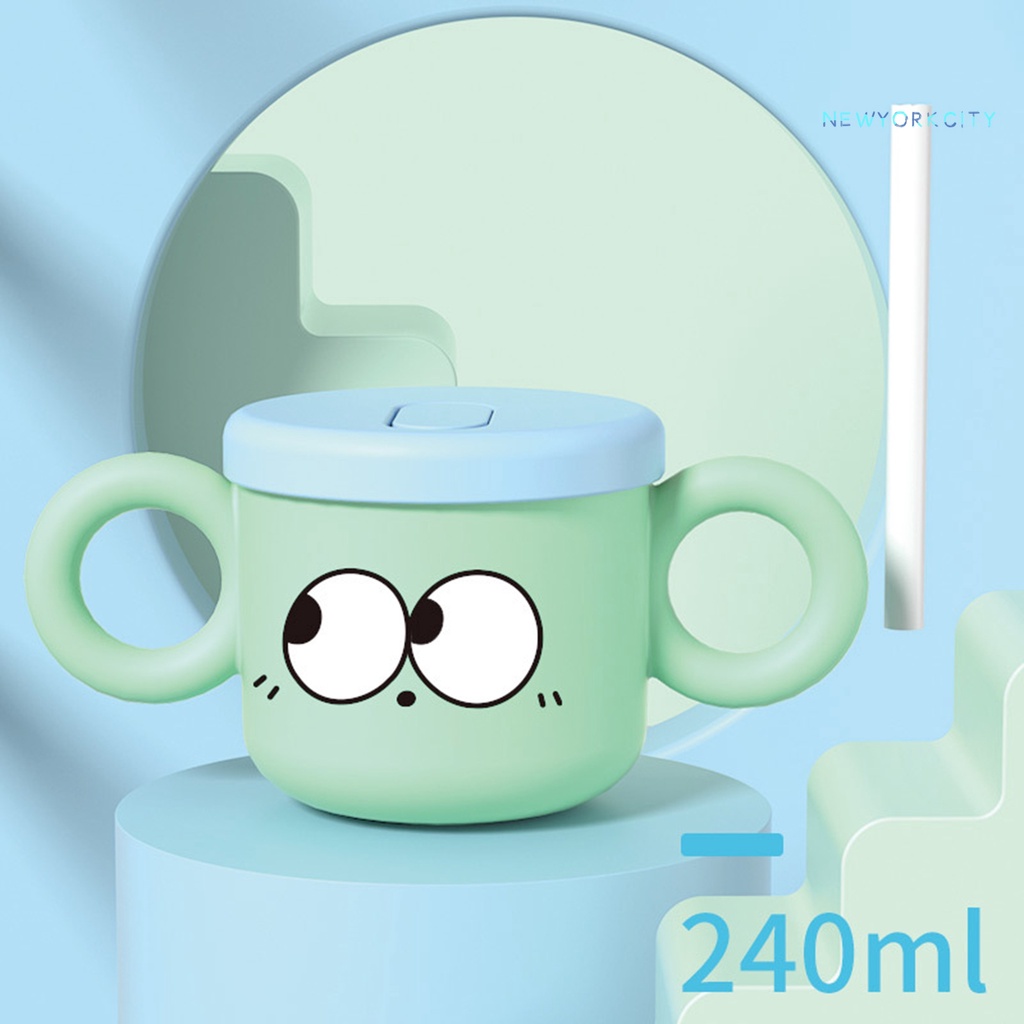 Cốc Uống Nước Có Tay Cầm Và Nắp Đậy Dung Tích Lớn 240ml Cho Bé Sơ Sinh