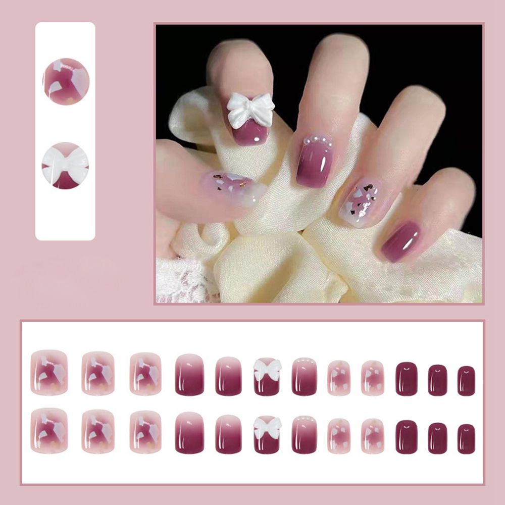 [Hàng mới về] Bộ 24 móng tay giả đầu nhiều họa tiết nghệ thuật có thể tháo ra