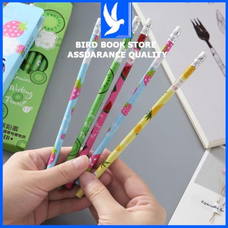 Bút chì hoa quả 💕𝑭𝒓𝒆𝒆𝒔𝒉𝒊𝒑💕 Set 12 chiếc 1 hộp Bird Book