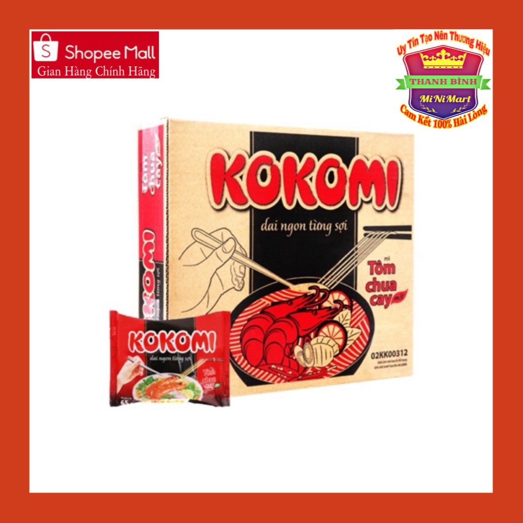 Thùng Mì KOKOMI Tôm Chua Cay 30 gói 65g | BigBuy360 - bigbuy360.vn