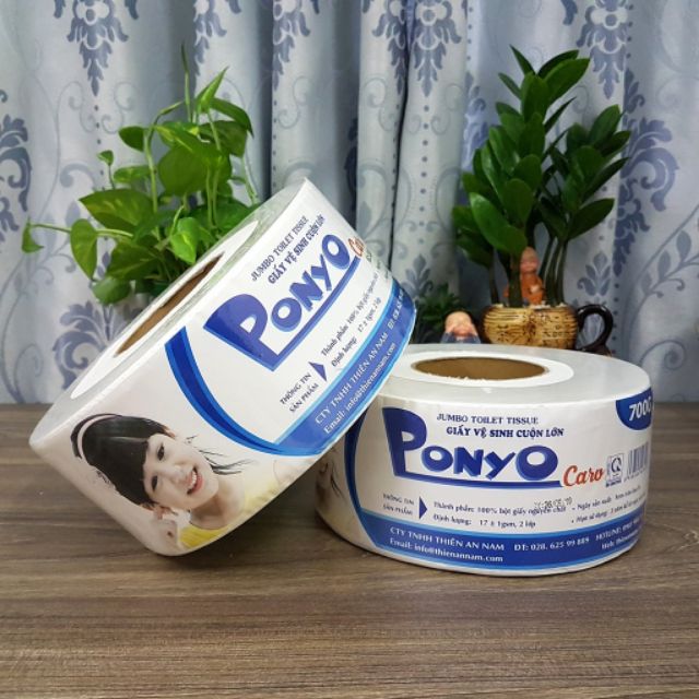 Giấy vệ sinh cuộn lớn Ponyo 700g