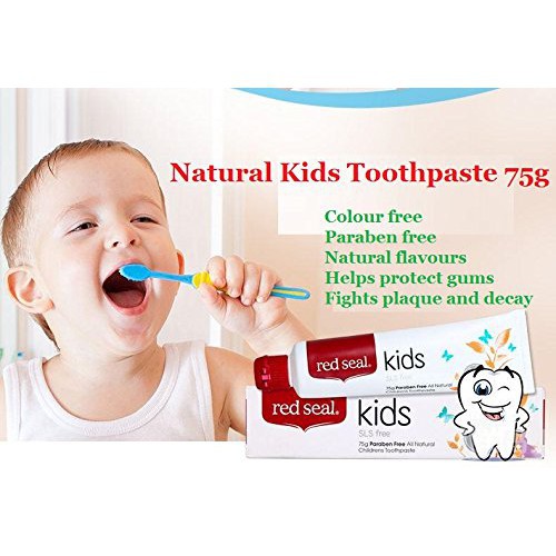 [ HOT SALE ] Kem đánh răng cho Trẻ  Red Seal Natural Kids hương vị đào chuối an toàn cho trẻ khi nuốt