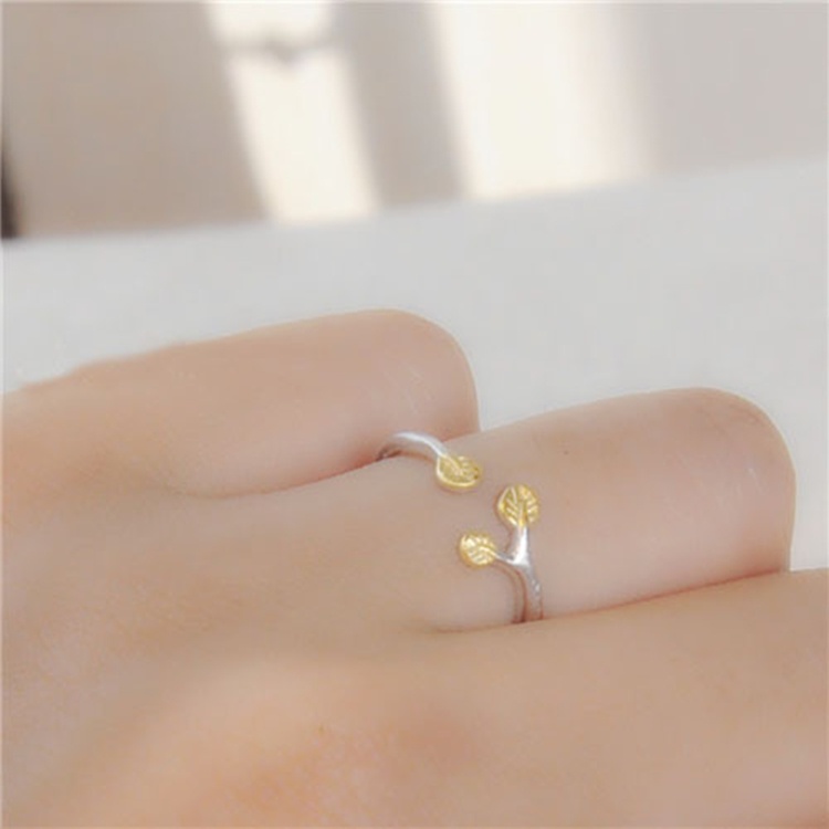 Nhẫn thời trang nữ hình chiếc lá  bạc S925 nhỏ xinh - N94