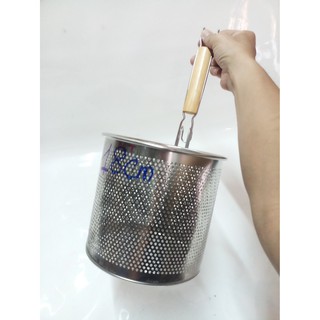 VỢT TRỤNG INOX DẬP LỔ TRÒN+TẶNG KÈM 1 GẮP INOX.
