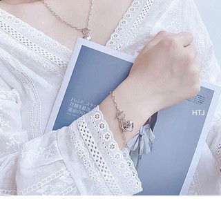 Vòng tay nữ lắc tay bạc trái tim nữ tính bạc cao cấp [vong bac nu]