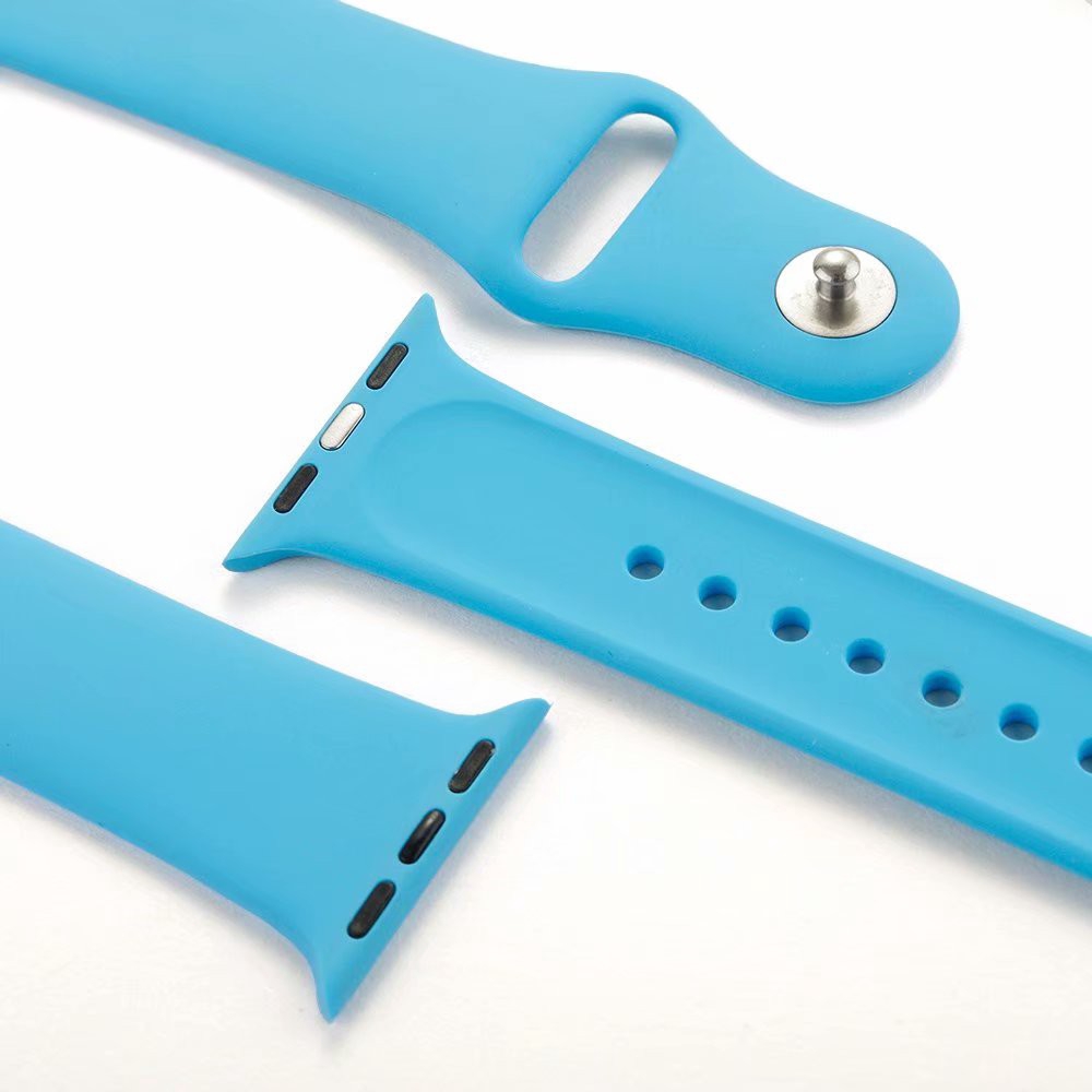 Dây Silicone Khóa Kim Loại Cho Đồng Hồ Apple 42mm 38mm 44mm 40mm Iwatch Series 5 / 4 / 3 / 2 / 1