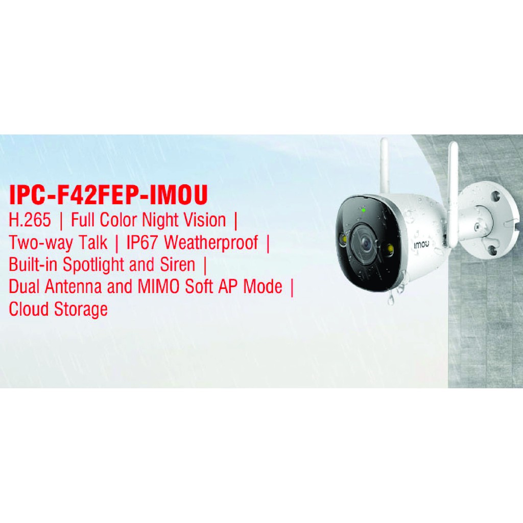 Camera Wifi cho ảnh màu vào ban đêm 4MP IPC-F42FEP-IMOU tích hợp đèn Spotlight, còi báo động + Thẻ nhớ 32G {ctyhuytran} | BigBuy360 - bigbuy360.vn