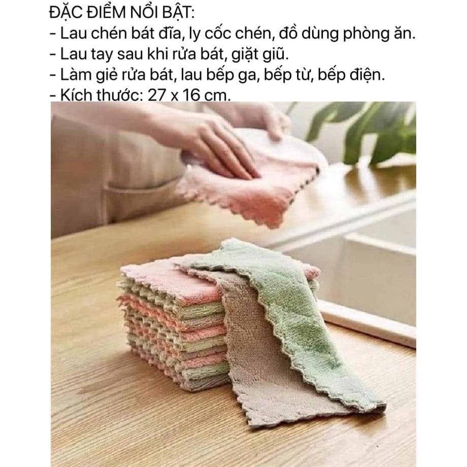 Khăn Bông Lau Bếp, Lau Tay, Lau Chén Bát - Khăn Vệ Sinh Đa Năng 2 Mặt Siêu Thấm Hút - SHOPFORGIRL | WebRaoVat - webraovat.net.vn