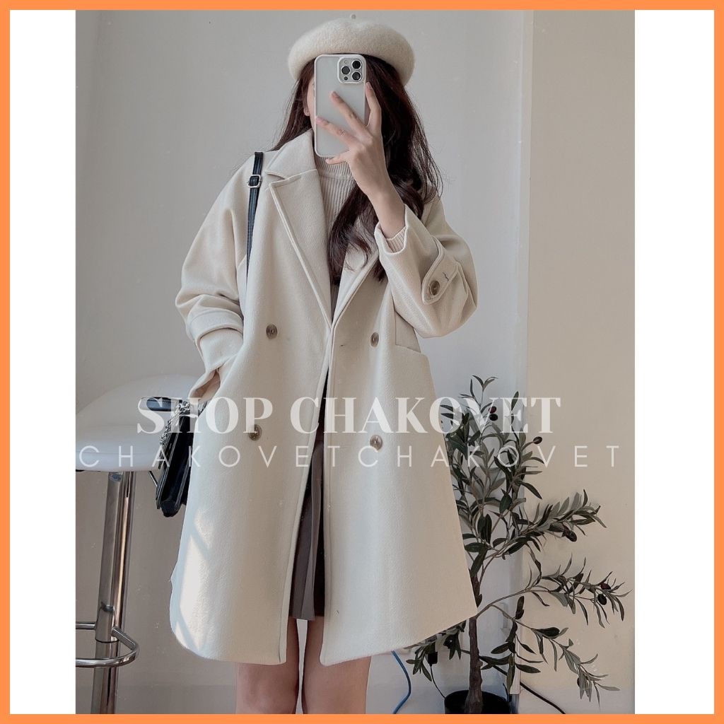 Áo dạ nữ dáng dài cao cấp 2 lớp AD8125 kiểu áo khoác ngoài 4 cúc thiết kế tay đai trẻ trung cá tính thời trang thu đông | BigBuy360 - bigbuy360.vn