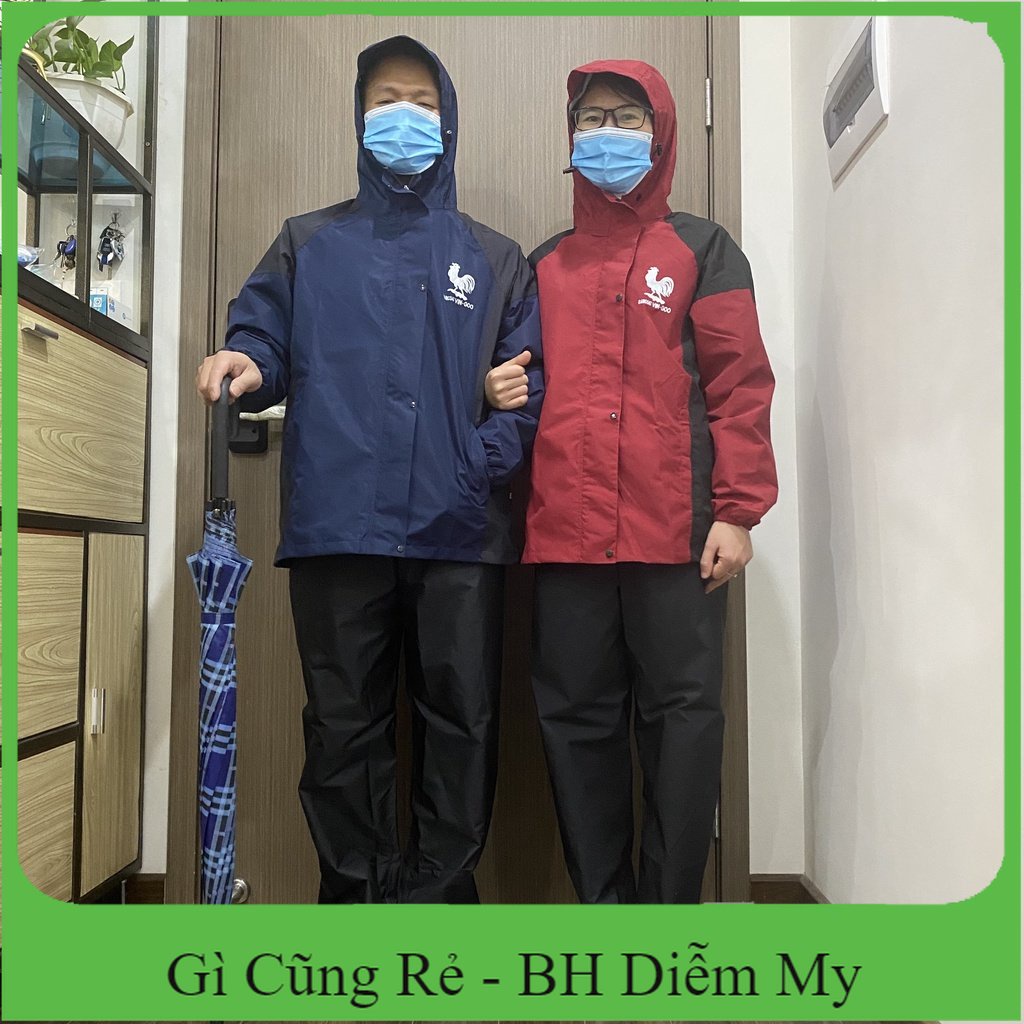 Bộ Áo Mưa 2 Lớp Cao Cấp Thời Trang Chống Thấm, Chống Lạnh - Bộ gió chống nước hàng việt nam chất lượng cao