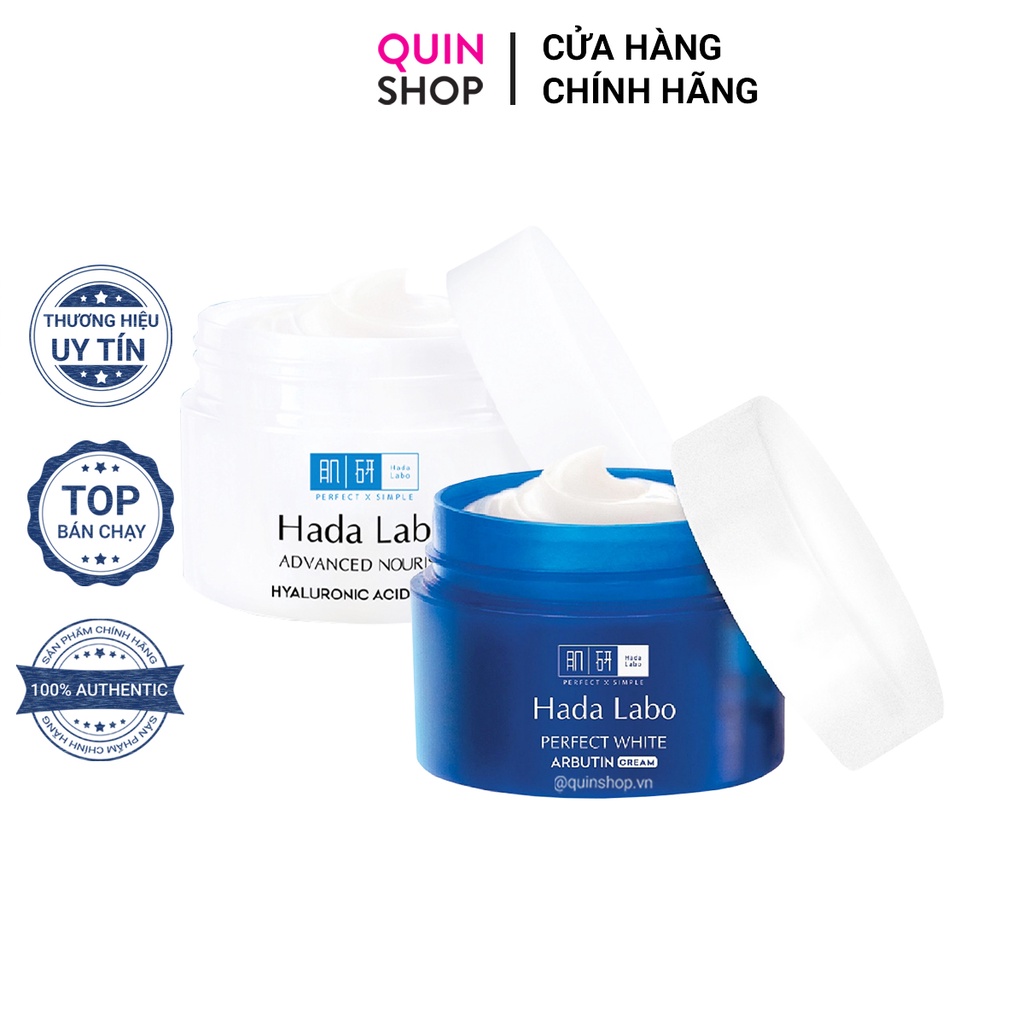 Kem Dưỡng Ẩm &amp; Dưỡng Trắng Tối Ưu Hada Labo Advanced Nourish Hyaluron | Perfect White Arbutin Cream