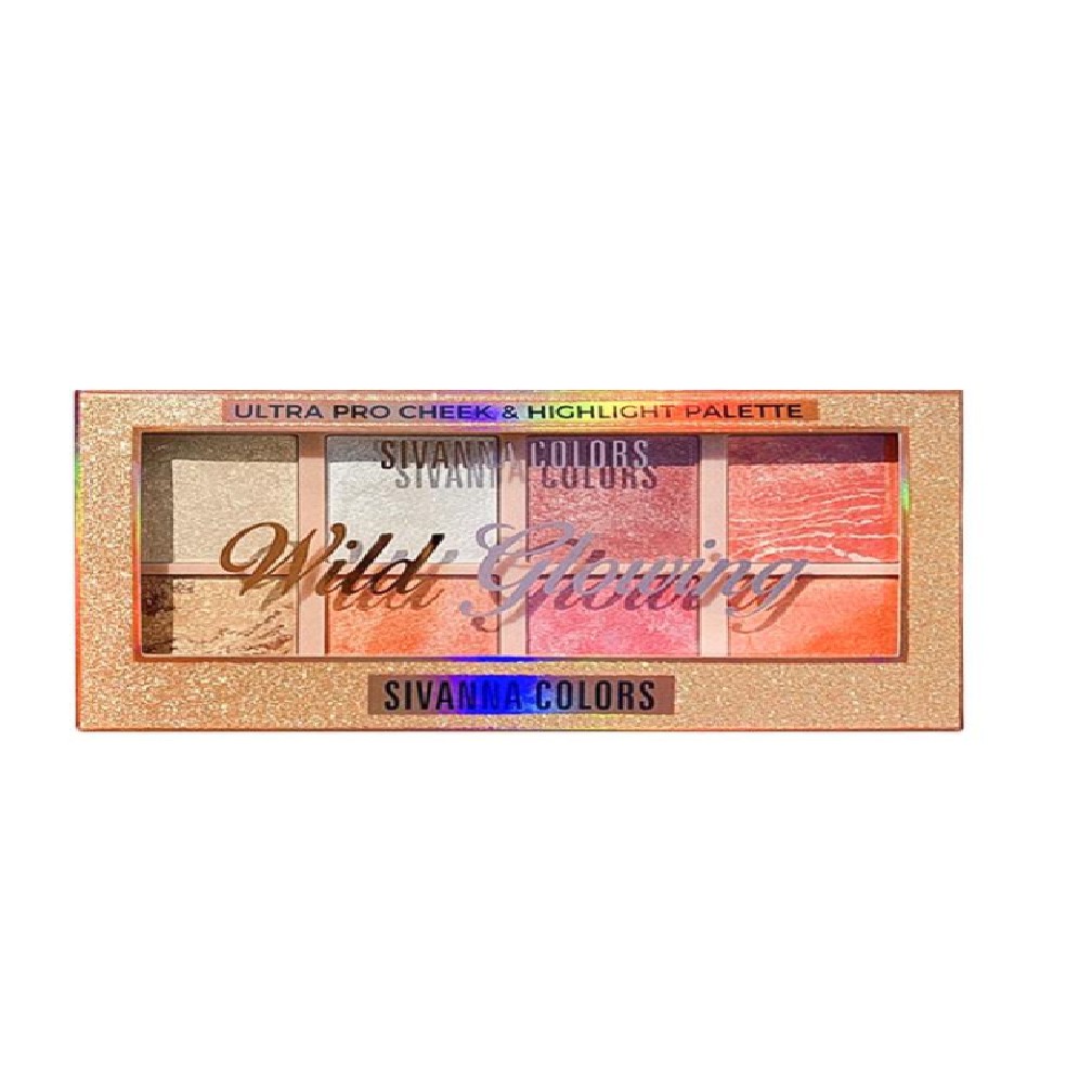 Bảng Phấn Má Hồng & Bắt Sáng Sivanna Colors WilD Glowing Ultra Pro Cheek & Highlight Palette HF3017 01 | BigBuy360 - bigbuy360.vn