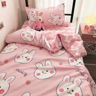 Bộ chăn ga gối poly nhập mẫu thỏ hồng