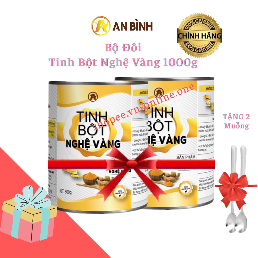 Combo 2 Hộp Tinh Bột Nghệ Vàng 1000g An Bình, Đẹp Da, Hỗ Trợ Viêm Dạ Dày, Nguyên Chất Thiên Nhiên