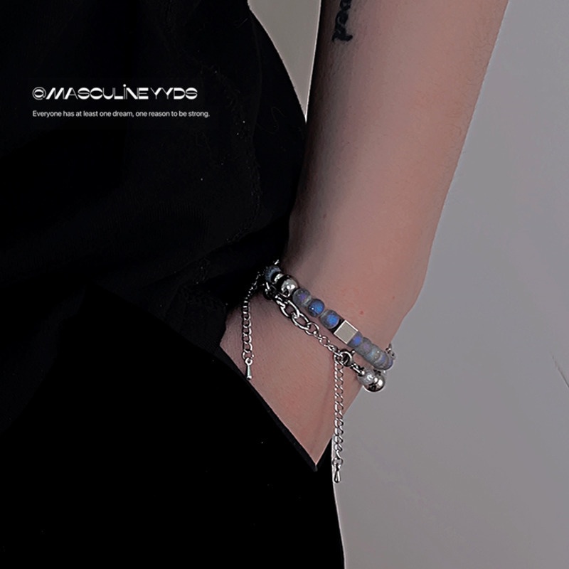 Vòng Tay Đính Hạt Hình Ngôi Sao Phong Cách hip hop Thời Trang Mới Cao Cấp Dành Cho Nam Nữ