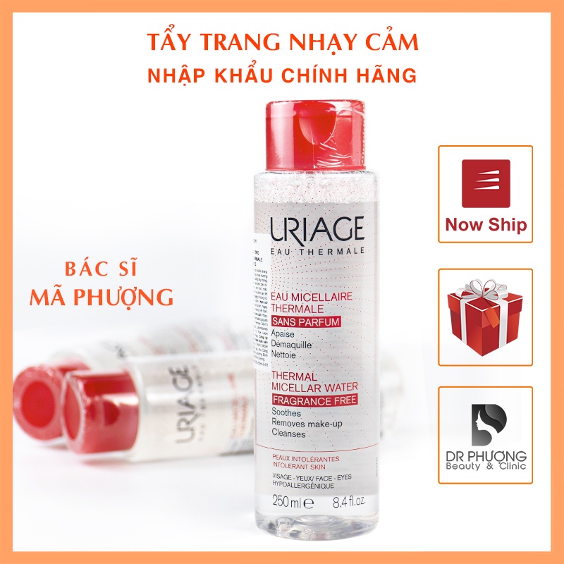 Nước tẩy trang Uriage Eau Micellaire Thermale PS F cho da nhạy cảm ( màu hồng)