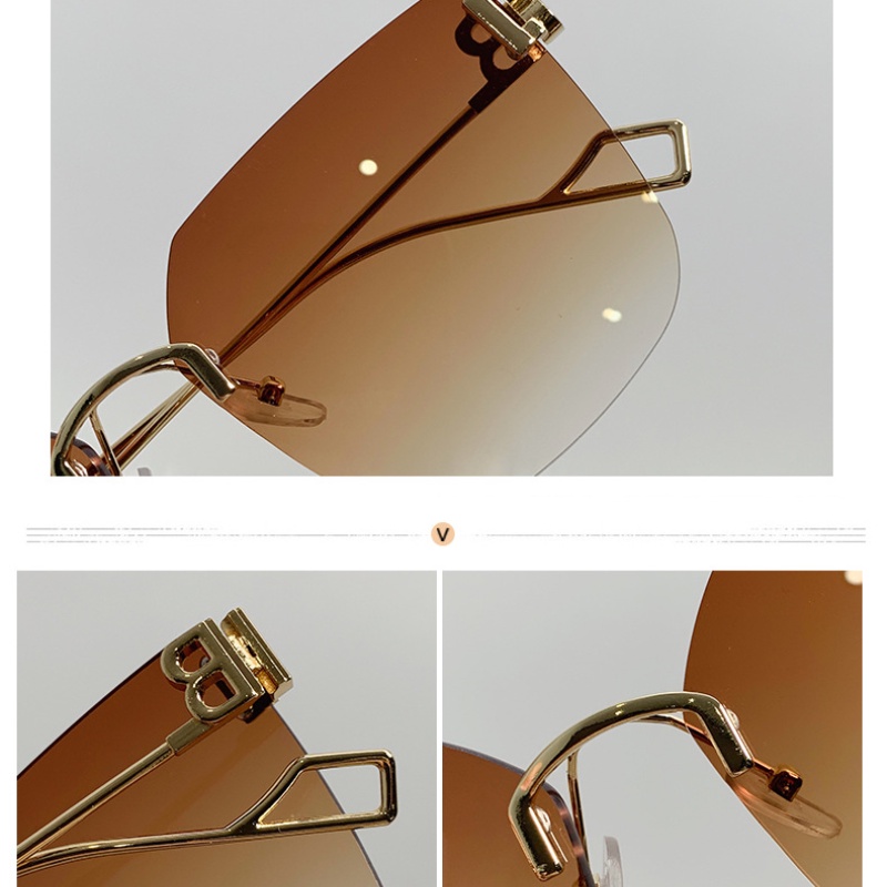 Kính Mát Gọng Vuông Oversized Không Viền Thời Trang Cho Nữ