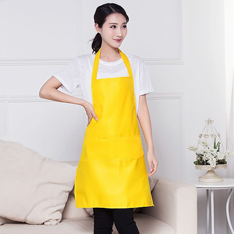 Tạp dề vải polyester màu trơn có túi thời trang cho nam nữ khi nấu ăn / nhà bếp / nhà hàng / quán cà phê / tiệm làm tóc