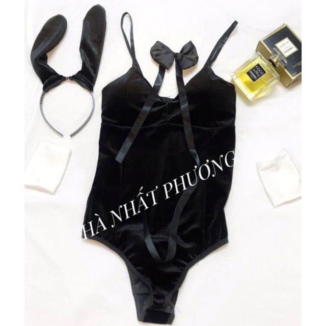 Cosplay Thỏ bunny bodysuit nhung 5 chi tiết QC cao cấp (Ảnh thật) | BigBuy360 - bigbuy360.vn