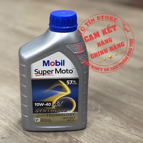 Dầu nhớt động cơ Mobil Super 4T Synthetic 10W-40 0,8L