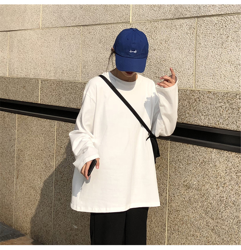 Áo Thun Trơn Dáng Rộng Tay Dài Thoải Mái Cho Nữ | BigBuy360 - bigbuy360.vn