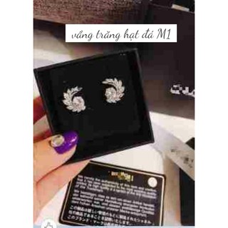 Bông tai vầng trăng hạt đá M1