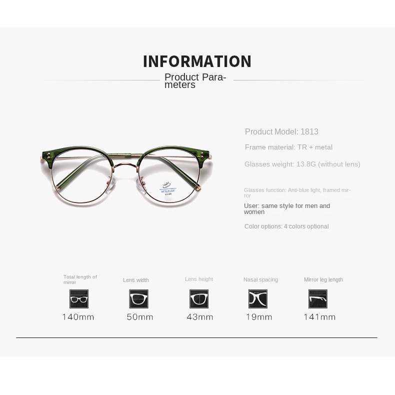 Mắt Kính Chống Bức Xạ Ánh Sáng Xanh Thời Trang Mới Cho Nam Và Nữ