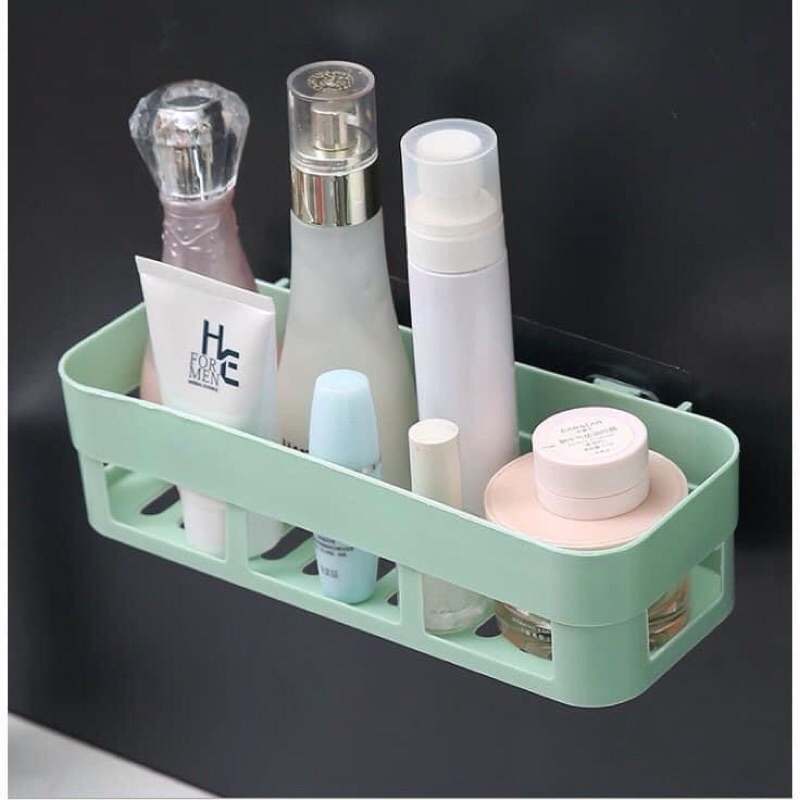 Khay kệ chữ nhật dán tường đa năng nhà tắm, nhà bếp