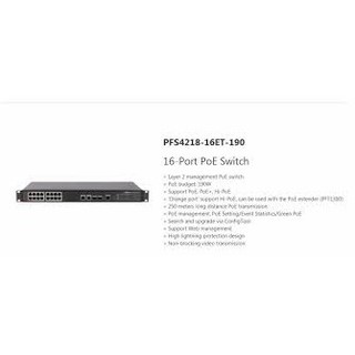Switch POE Dahua 16P PFS4218-16ET-190 PoE
