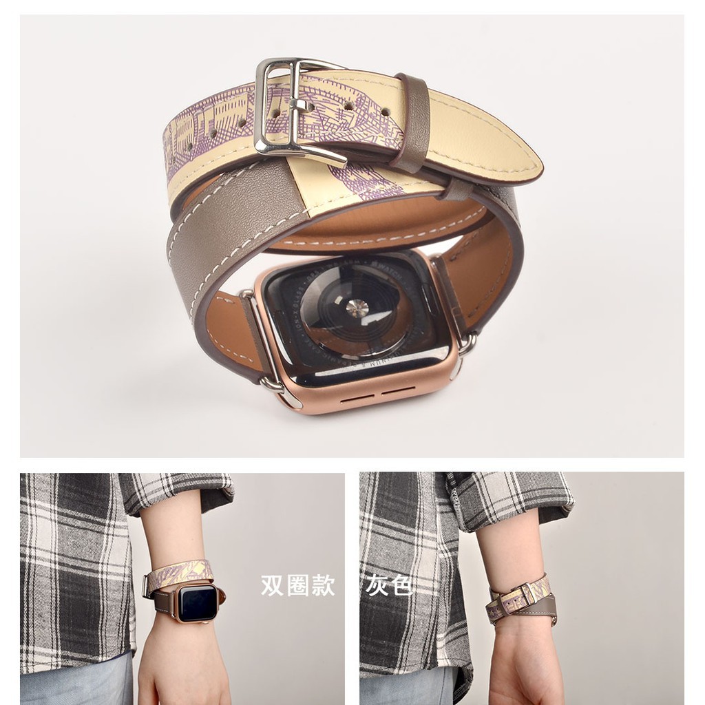 Dây đeo da thay thế đồng hồ thông minh thích hợp cho Apple Watch 38mm 40mm 42mm 44mm Cho Iwatch Series 6 Se 5 4 3 2 1
