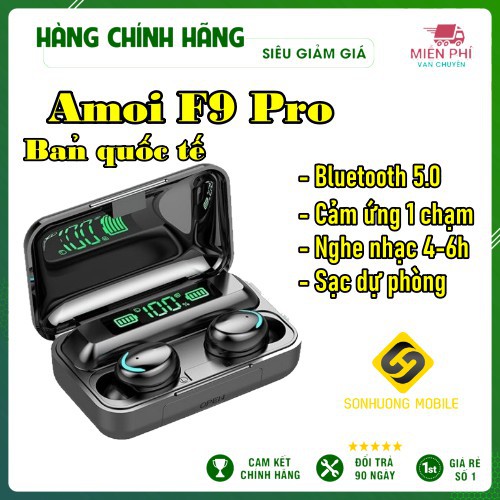 [Mã ELORDER5 giảm 10K đơn 20K] Tai nghe True Wireless Amoi F9 PRO Bluetooth 5.0 | Bản Quốc Tế | Cảm Ứng | Chống Nước