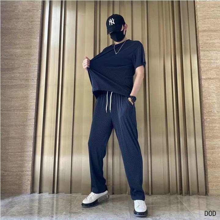 Bộ Quần Áo Thun Thể Thao Nam Basic Vải Cotton Co Giãn Dệt Kim Độc Lạ Thấm Hút Mồ Hôi